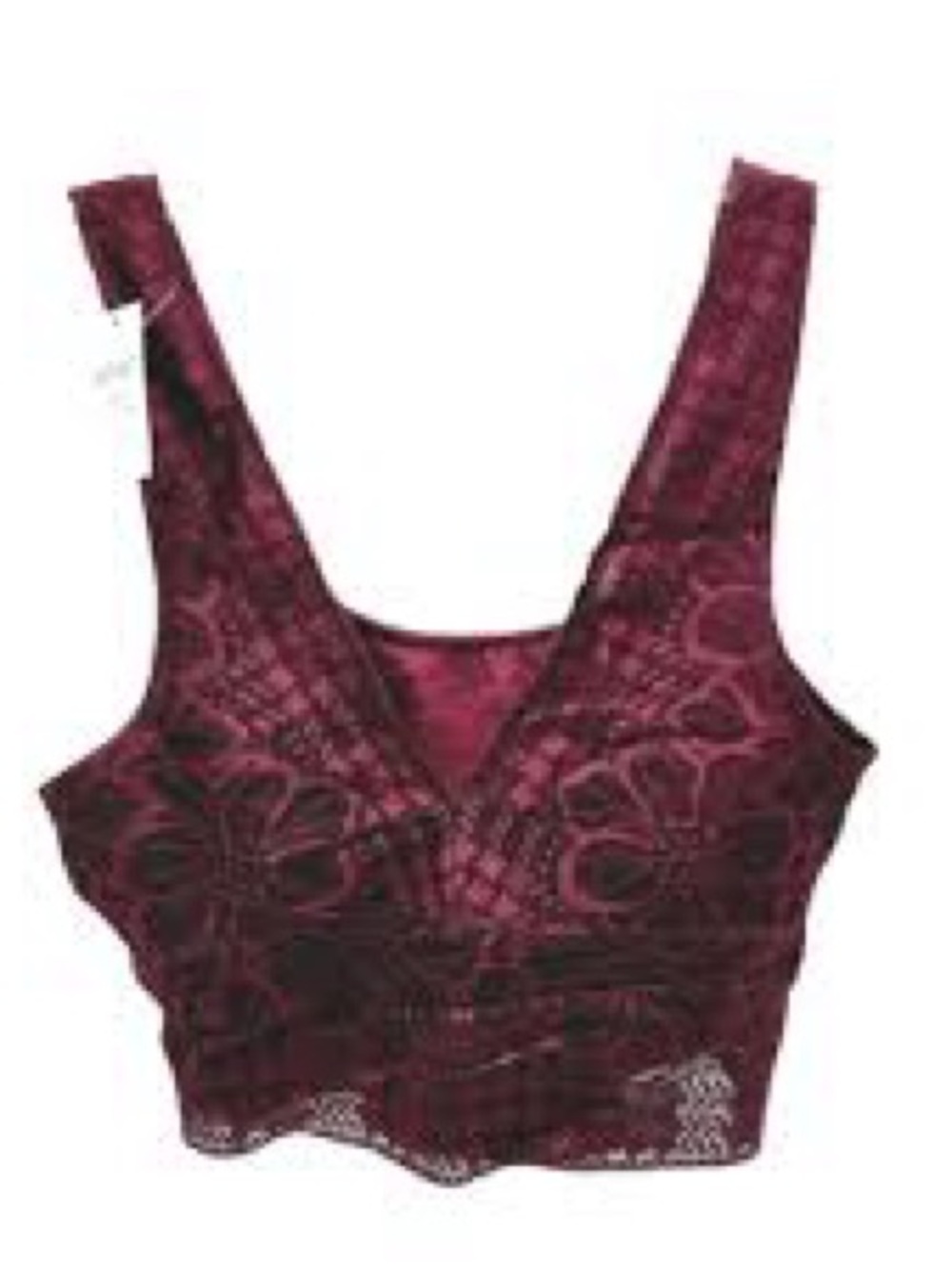 Aerie burgundy lightly lined wire-free lace bralette LARGE NEW WITH TAG